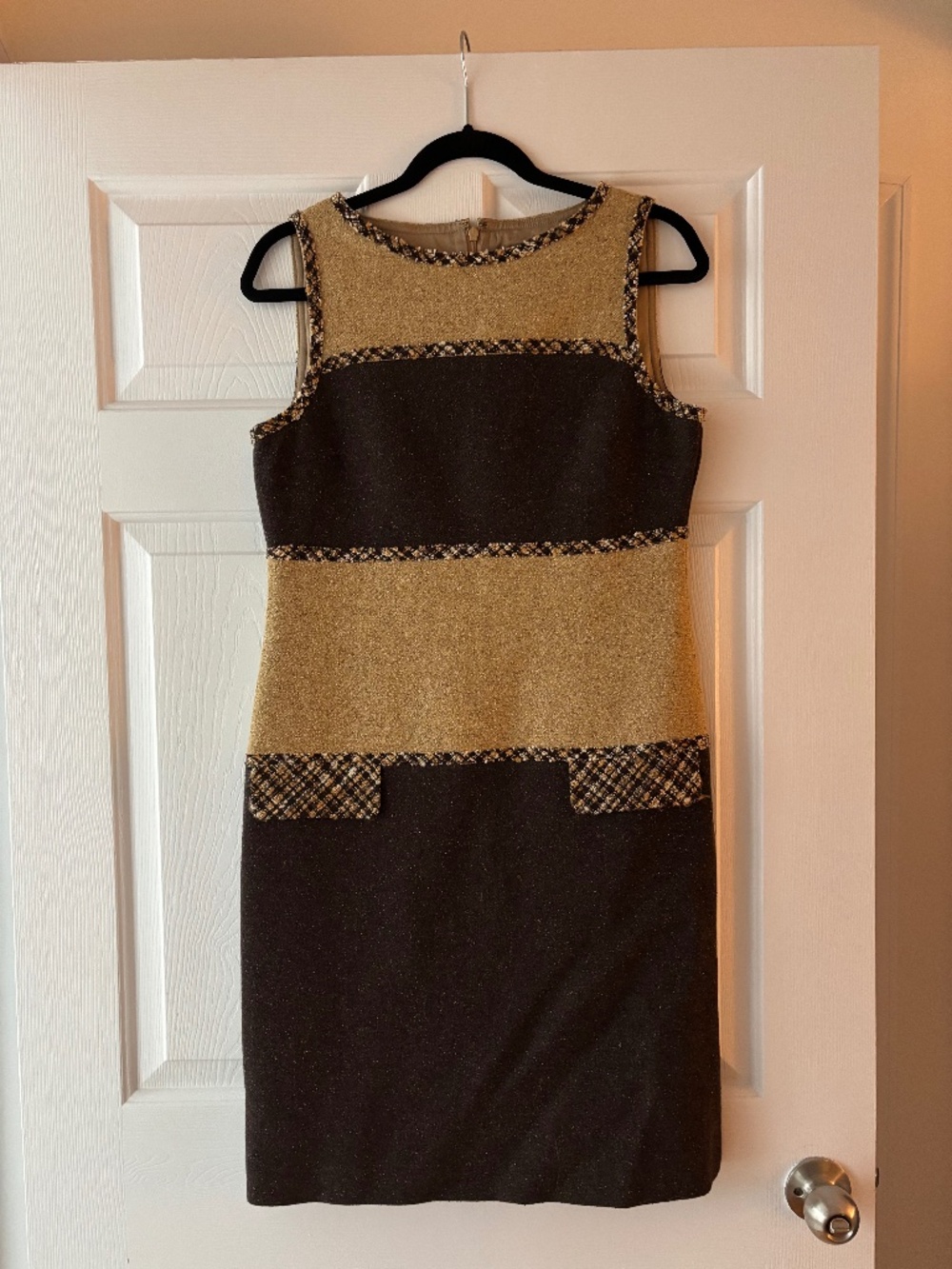 Brown Wool Knee Length Dress